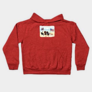 Patriotic Cavalier King Charles Spaniels, All Four Colors Kids Hoodie